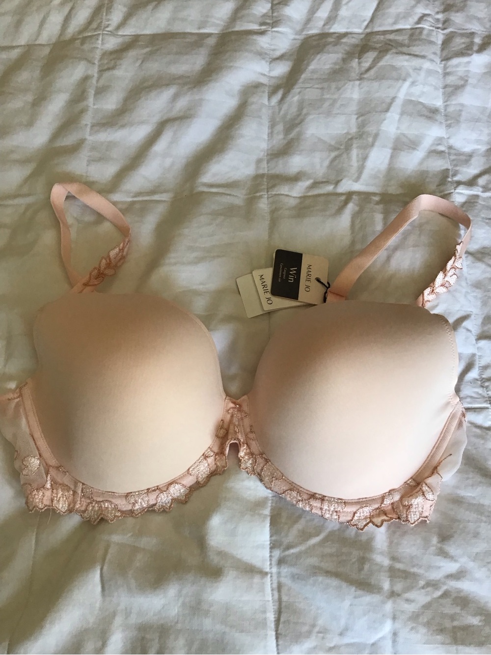 Pale Blush Lace-Trim Molded Bra
